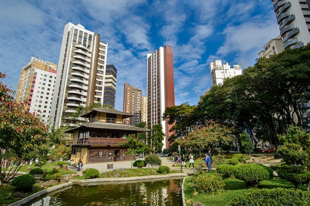 Japan square with buildings in the background in curitiba parana state brazil