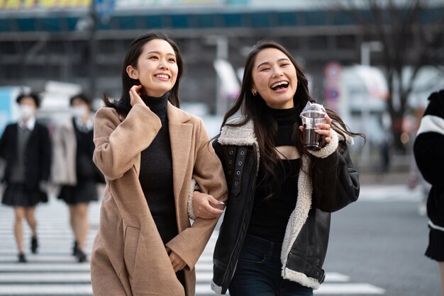 Japan teenager friends having fun