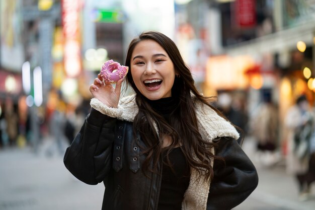 Japan teenager person having fun in the city