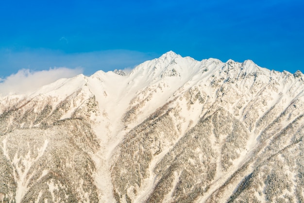 Japan winter mountain with snow covered