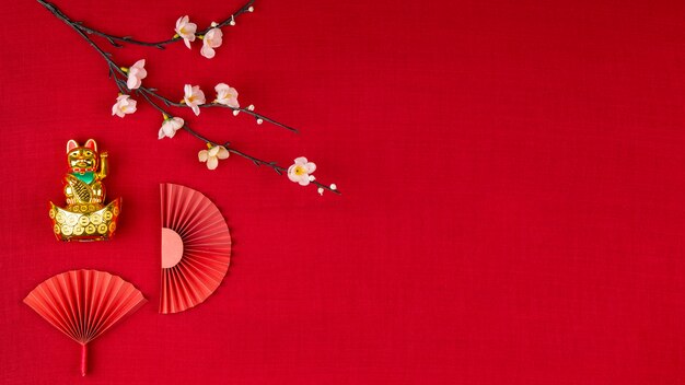 Free Photo japanese aesthetic with branches