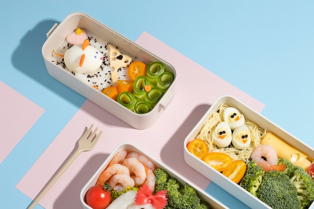 Japanese bento box arrangement