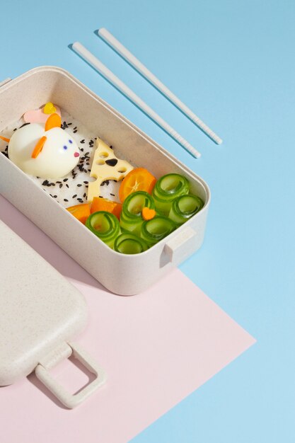 Japanese bento box arrangement