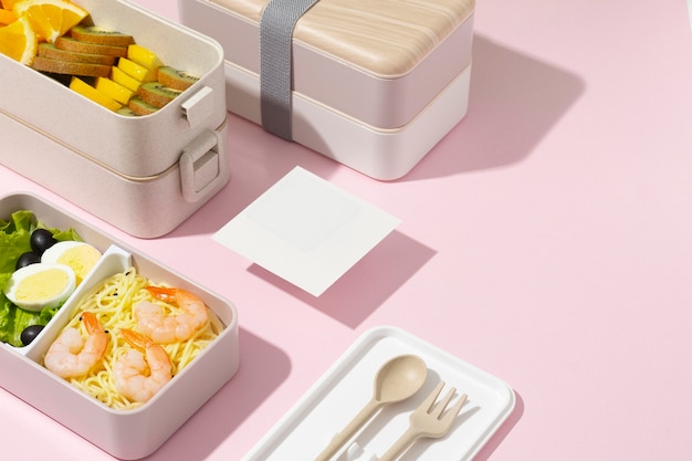 Japanese bento box composition