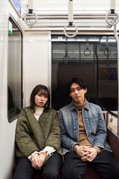 Free photo japanese couple spending time together