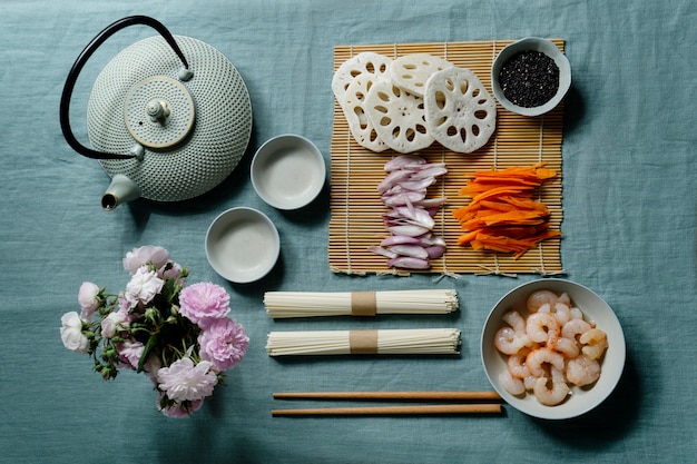 Free photo japanese food cooking