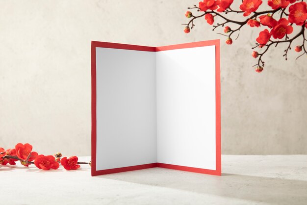 Japanese new year invitation mockup