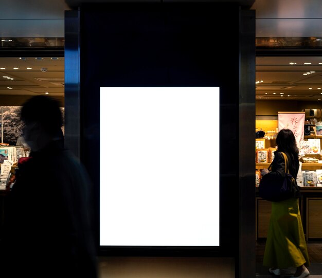 Japanese subway system display screen for passenger information