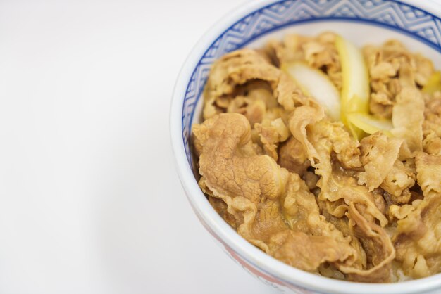 Японский традиционное блюдо из говядины терияки с рисом