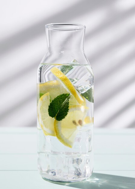 Jar with citrus fresh drink