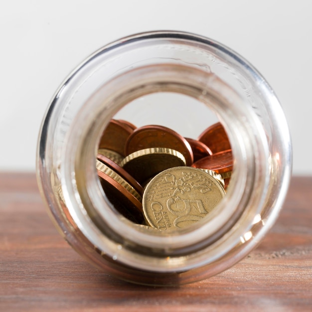 Free photo jar with coins