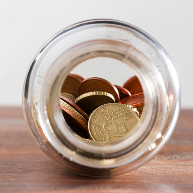 Jar with coins