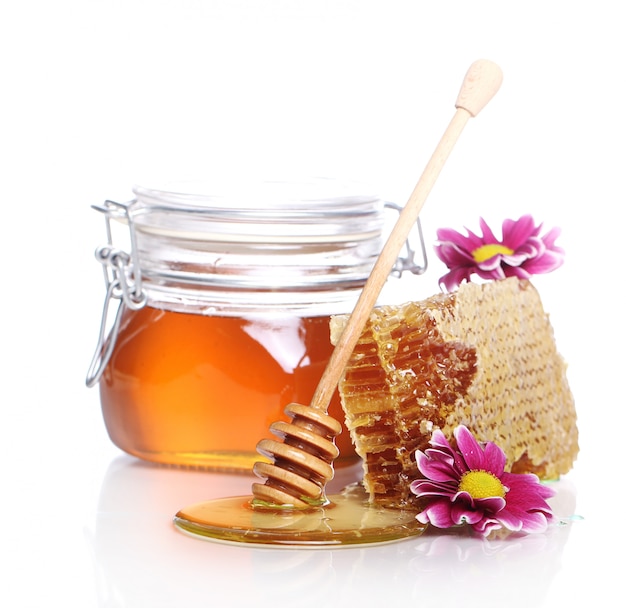 Free photo jar with fresh honey