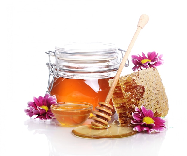 Jar with fresh honey