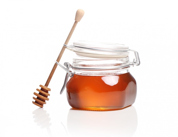 Jar with fresh honey