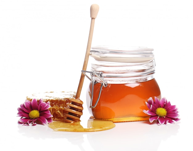 Free photo jar with fresh honey