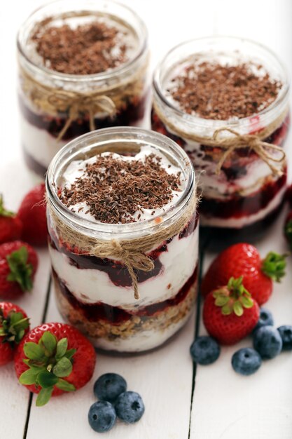 Jars with berries