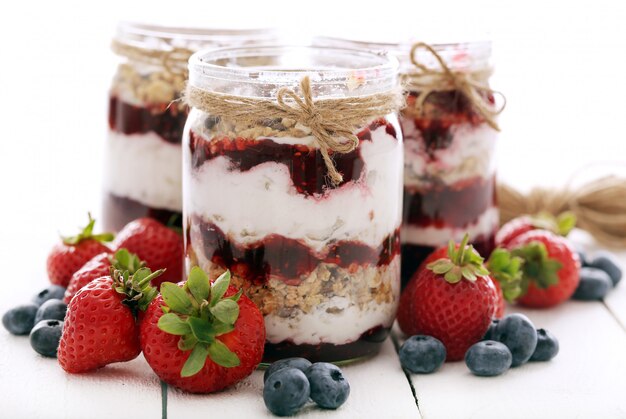 Jars with berries