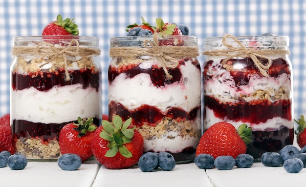 Jars with berries