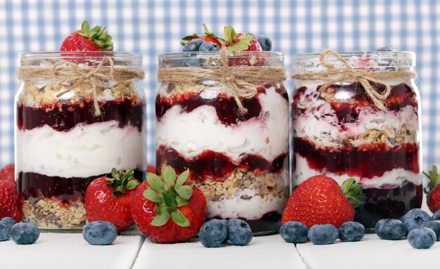 Jars with berries