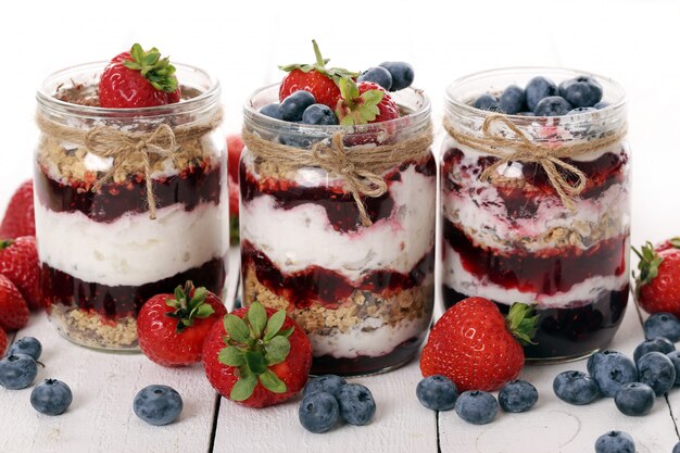 Jars with berries