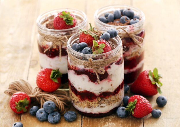 Jars with berries