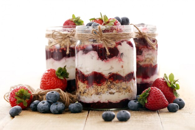 Jars with berries