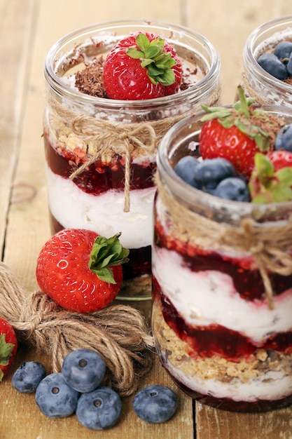 Jars with berries