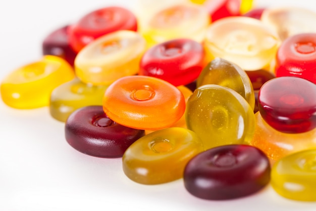 Jelly candies on a white  