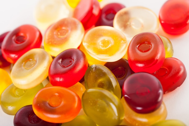 Jelly candies on a white  