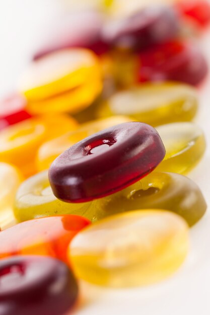 Jelly candies on a white  