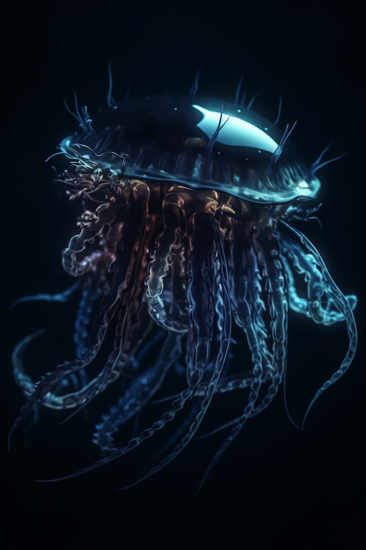 Free Photo jellyfish from the bottom of the sea