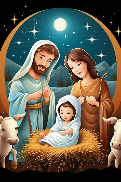 Бесплатное фото Иисус в яслях на рождество