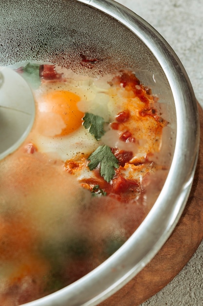 Jewish meal in pan arrangement