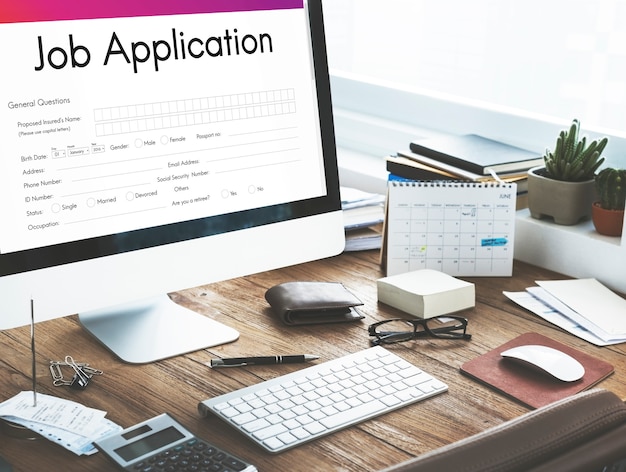 Free photo job application hiring document form concept