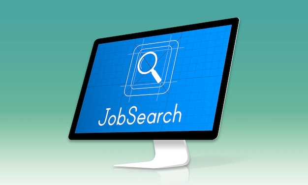 Job search magnifier glass symbol