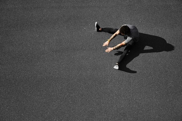 Jogger resting after exercising