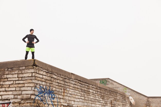 Jogger on rooftop