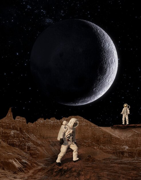 Journey to planet mars concept