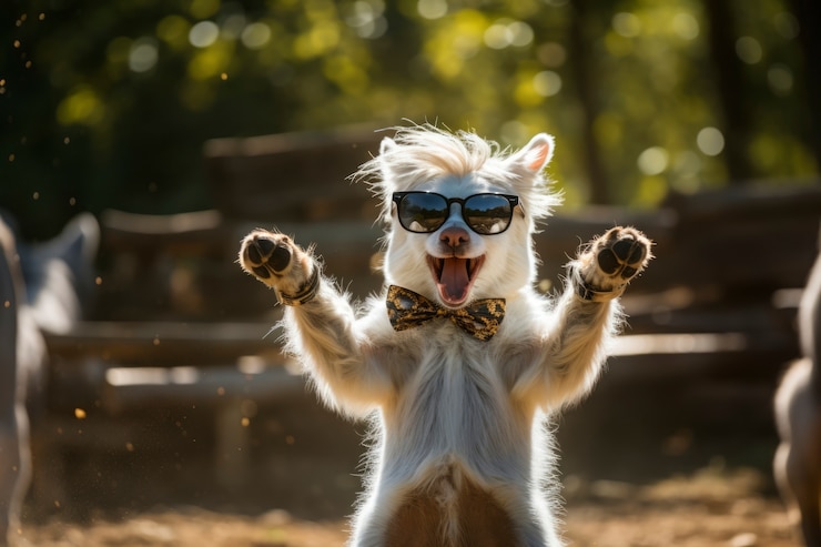 Free Photo joyful dog having fun