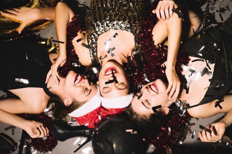 Free Photo joyful girls at a party
