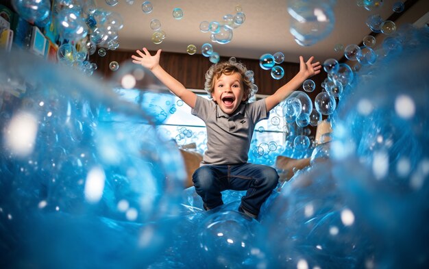 Joyful kid having fun