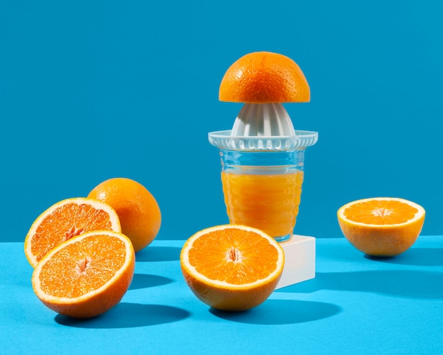 Juice maker and oranges arrangement