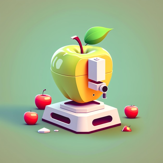 Free photo juicer and red apples juicing generative ai