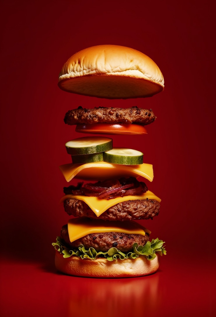 無料Photo ジューシーなダブルチーズバーガー