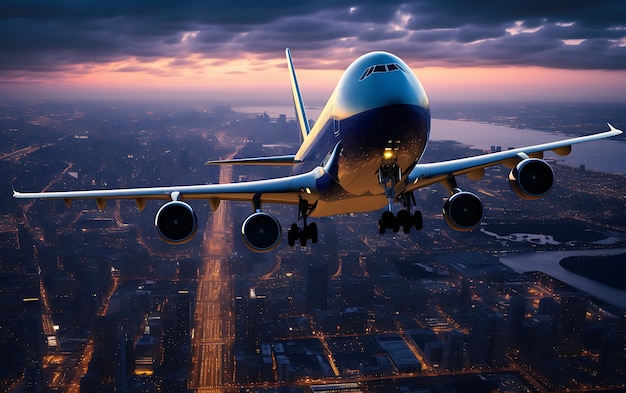 jumbo jet flying in the sky