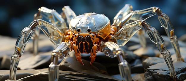 Free photo jumping spider closeup on a dark background