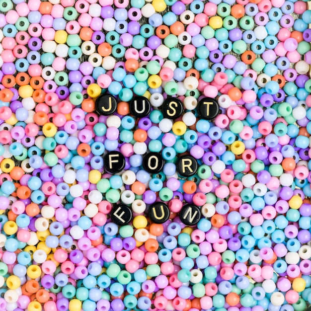 Free photo just for fun beads text typography