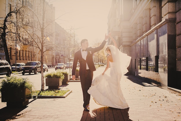 Just married dancing