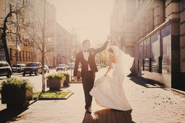 Just married dancing